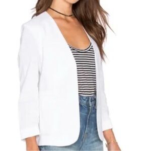 Theory Linen White Open Blazer (Size 00)